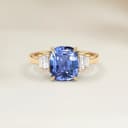 Bague Art Deco Spinelle Bleu Coussin de 1,83ct