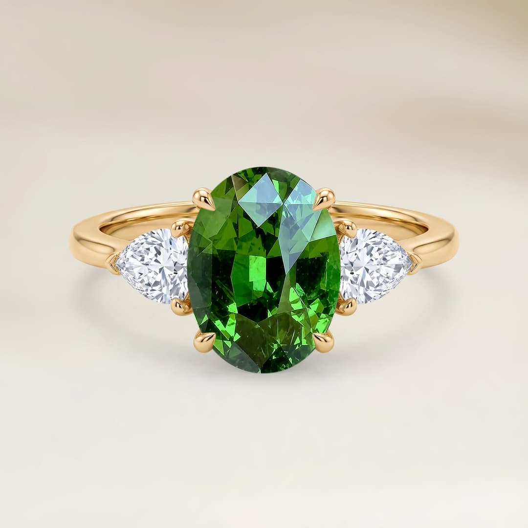 Bague Epaulé Grenat Ovale de 3,29ct