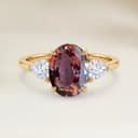 Bague Epaulé Saphir Padparadscha Ovale de 1,54ct