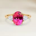 Bague Epaulé Spinelle Rose Ovale de 2,07ct