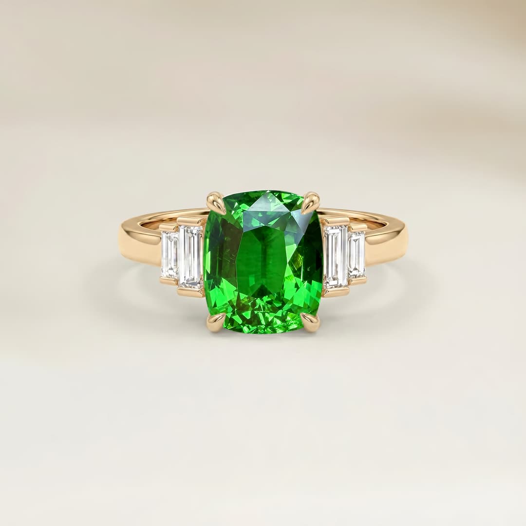 Bague Art Deco Grenat Coussin de 2,66ct
