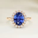 Bague Vintage Saphir Bleu Ovale de 2,17ct