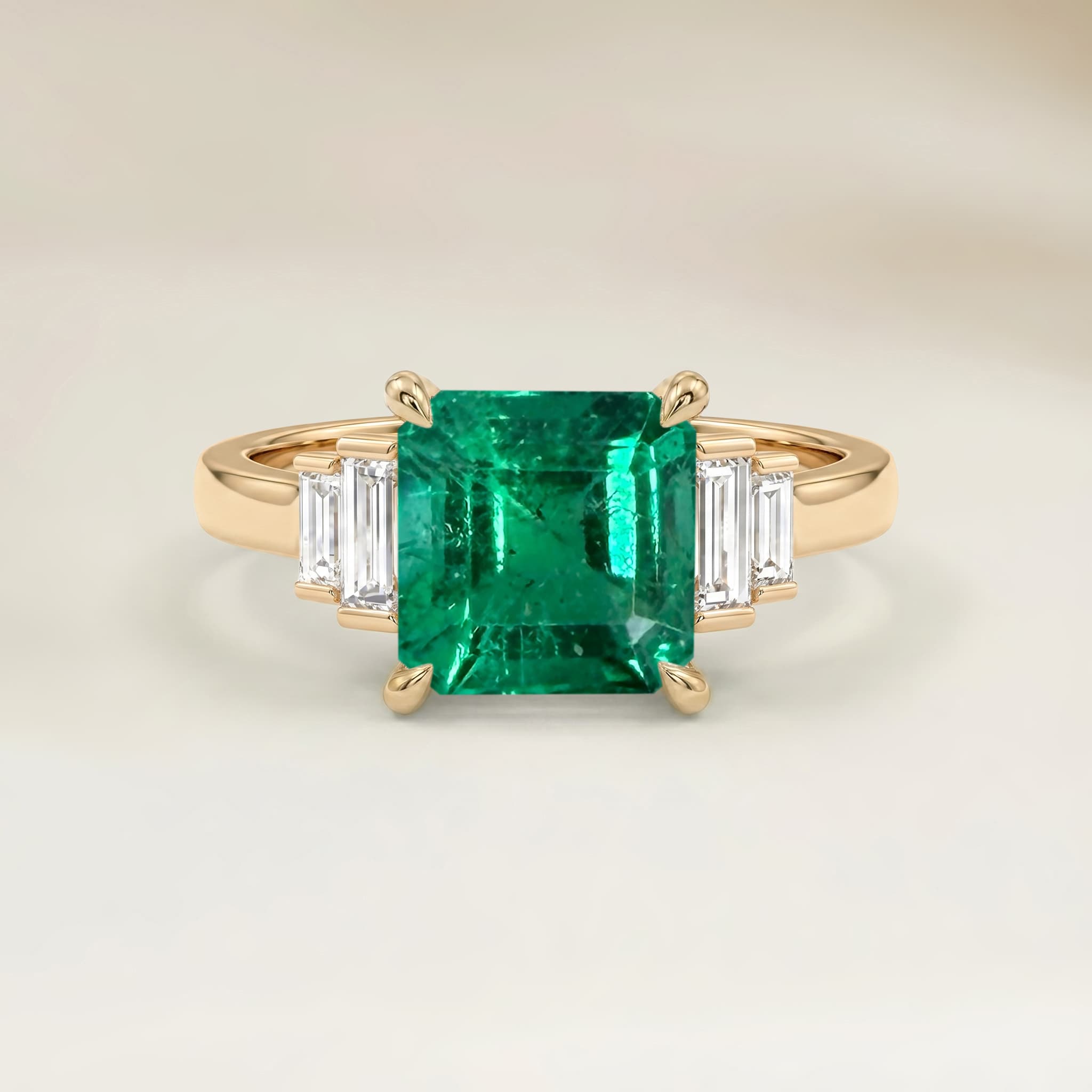 Bague Art Deco Emeraude de Zambie Carré de 0,96ct image 2