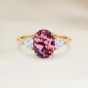 Bague Epaulé Saphir Padparadscha Ovale de 1,34ct