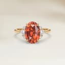 Bague Epaulé Saphir Orange Ovale de 1,60ct