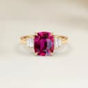 Bague Art Deco Spinelle Rose Coussin de 2,65ct