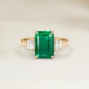 Bague Art Deco Emeraude de Zambie Rectangle de 1,67ct