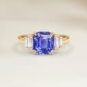 Bague Art Deco Saphir Violet Coussin de 1,54ct