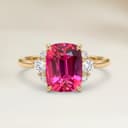 Bague Epaulé Spinelle Rose Coussin de 2,02ct