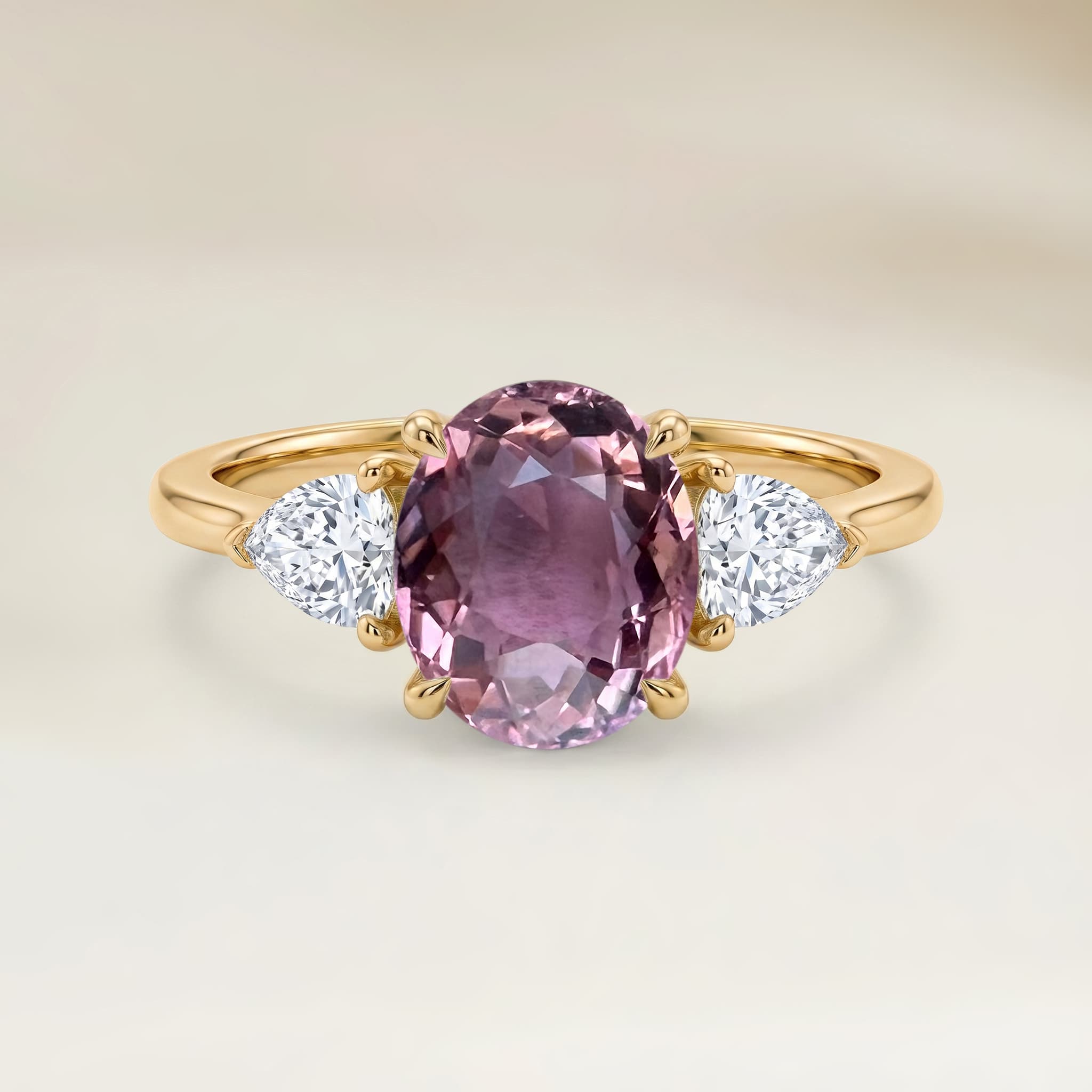 Bague Epaulé Tourmaline Ovale de 1,59ct