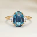 Bague Epaulé Saphir Teal Ovale de 2,01ct