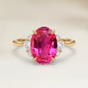 Bague Epaulé Spinelle Rose Ovale de 2,12ct