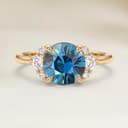 Bague Epaulé Saphir Teal Rond de 1,55ct