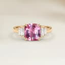Bague Art Deco Saphir Padparadscha Coussin de 1,53ct