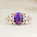 Bague Floral Saphir Violet Ovale de 1,05ct