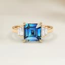 Bague Art Deco Saphir Teal Rectangle de 1,04ct