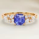 Bague Floral Saphir Violet Coussin de 1,54ct