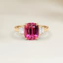Bague Art Deco Spinelle Rose Coussin de 2,02ct