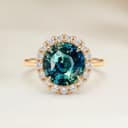 Bague Vintage Saphir Teal Rond de 2,58ct