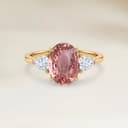 Bague Epaulé Saphir Padparadscha Ovale de 2,02ct