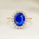 Bague Vintage Saphir Bleu Ovale de 3,07ct