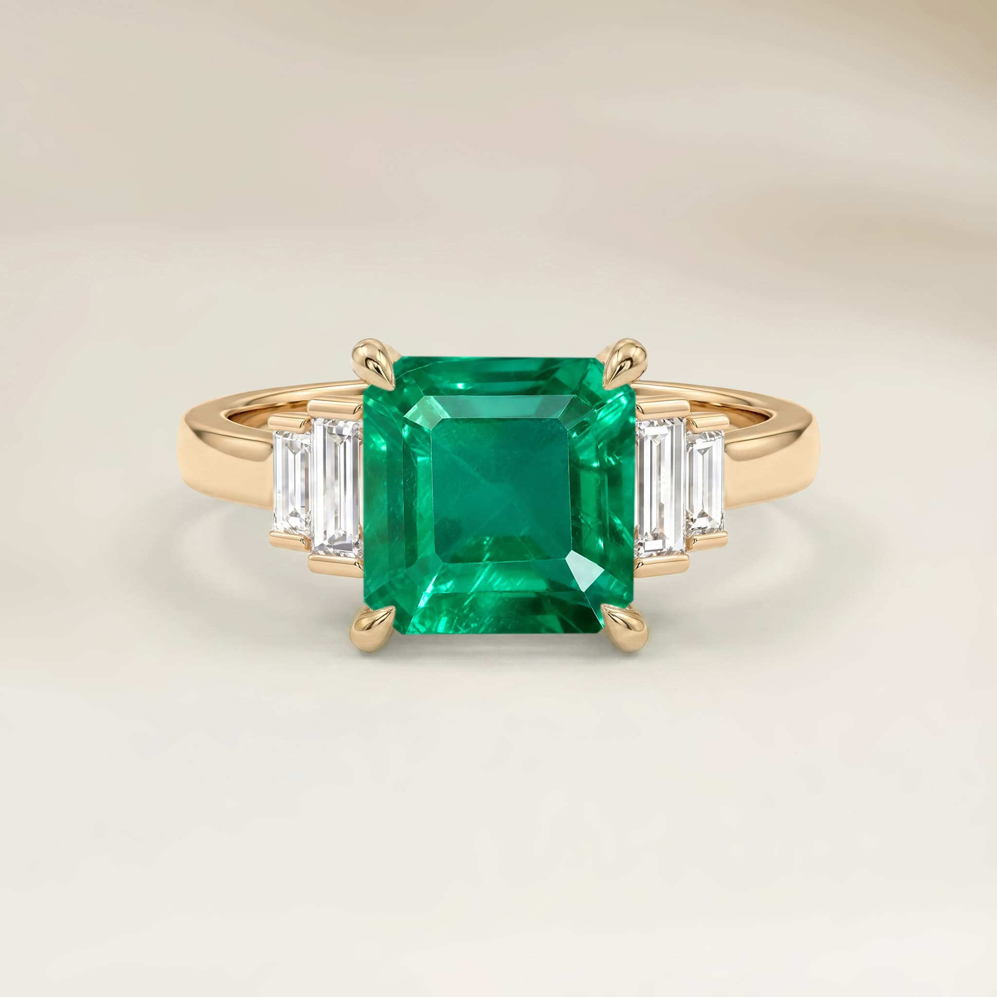 Bague Art Deco Emeraude de Zambie Rectangle de 0,74ct image 2