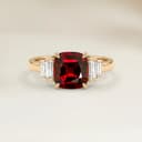 Bague Art Deco Spinelle Rouge Coussin de 2,39ct