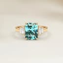 Bague Art Deco Saphir Teal Radiant de 1,62ct
