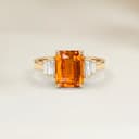 Bague Art Deco Grenat Spessartite Rectangle de 1,61ct