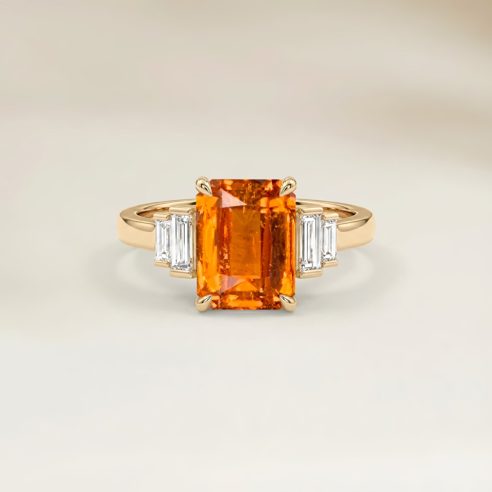 Bague Art Deco Grenat Spessartite Rectangle de 1,61ct image 2