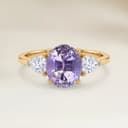 Bague Epaulé Tourmaline Rose Ovale de 1,24ct