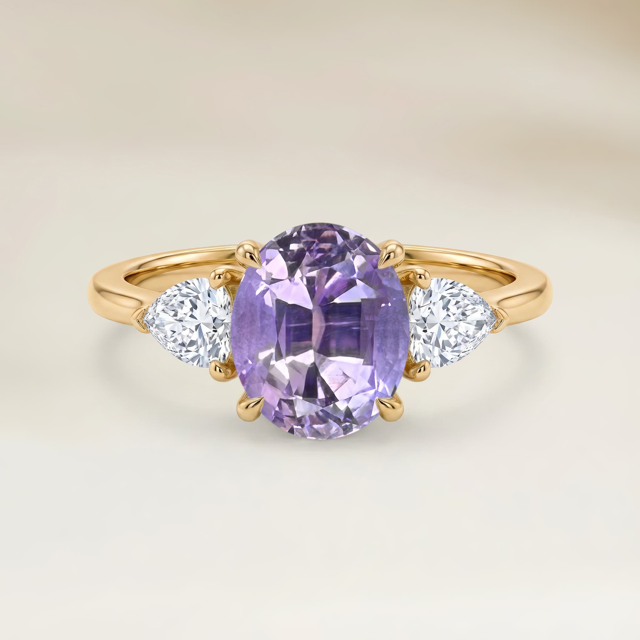 Bague Epaulé Tourmaline Rose Ovale de 1,24ct