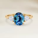 Bague Epaulé Saphir Teal Ovale de 2,04ct