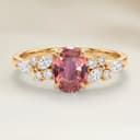 Bague Floral Saphir Padparadscha Ovale de 1,09ct