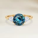Bague Epaulé Saphir Teal Rond de 2,08ct