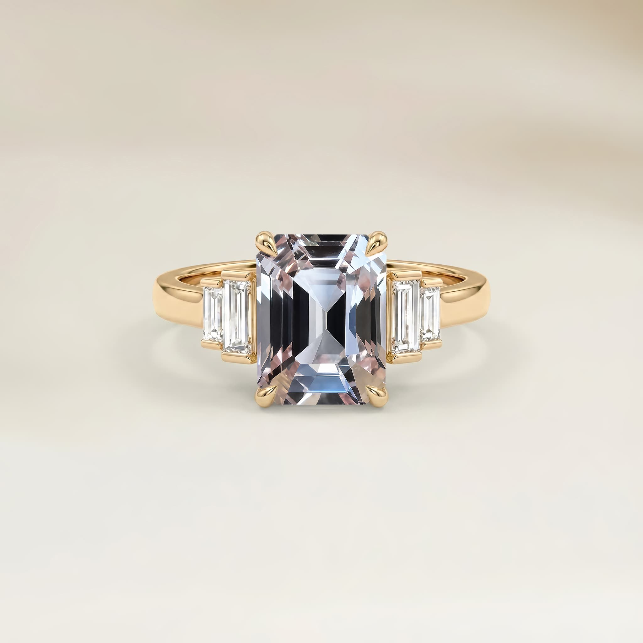 Bague Art Deco Saphir Rectangle de 1,52ct
