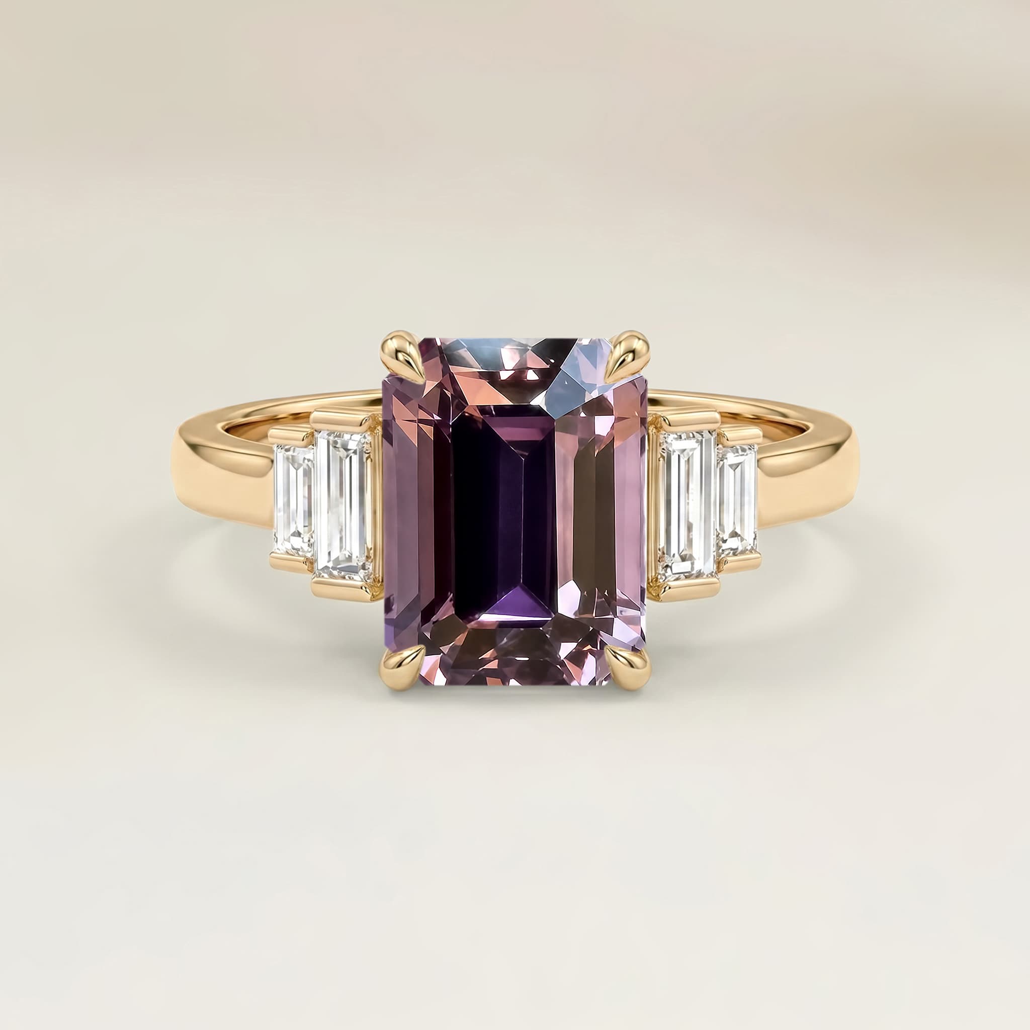 Bague Art Deco Spinelle Rectangle de 1,73ct