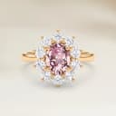 Bague Floral Saphir Padparadscha Ovale de 1,67ct