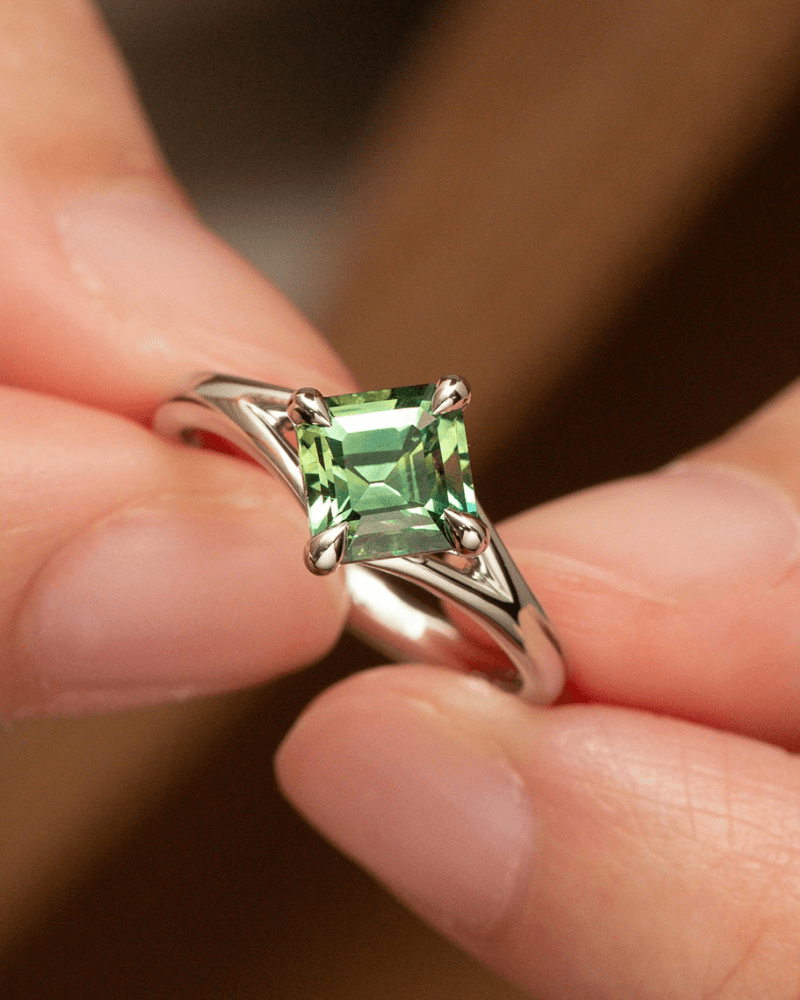 saphir teal platine solitaire bonnot paris
