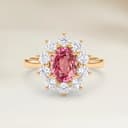 Bague Floral Saphir Padparadscha Ovale de 1,51ct