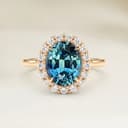 Bague Vintage Saphir Teal Ovale de 1,56ct