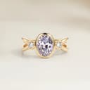 Bague Epaulé Saphir Violet Ovale de 1,84ct