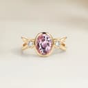 Bague Epaulé Saphir Rose Ovale de 2,07ct