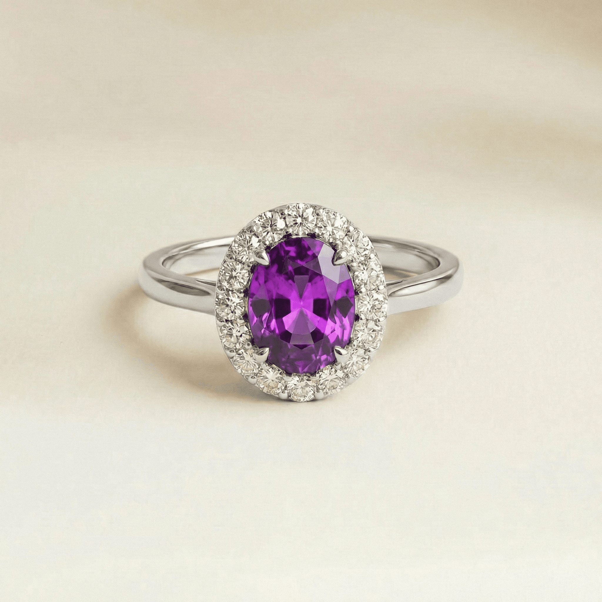 bague de fiançailles saphir violet vintage