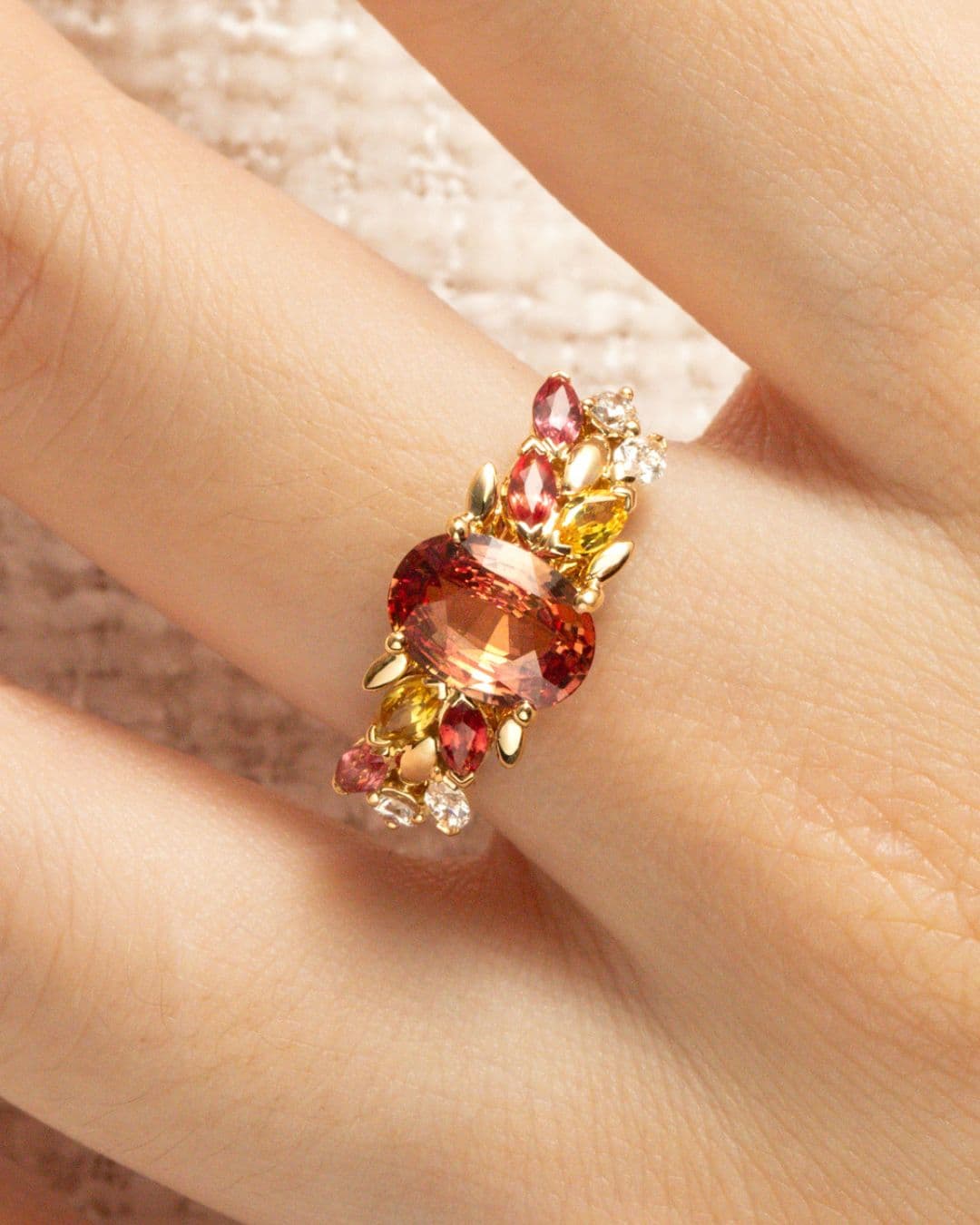 Bague saphir padparadscha, 1,73 ct