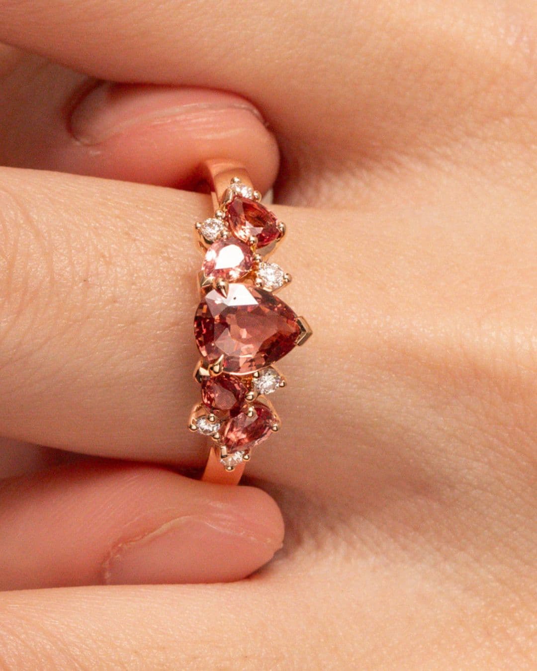 Bague saphir padparadscha, 1,10 ct