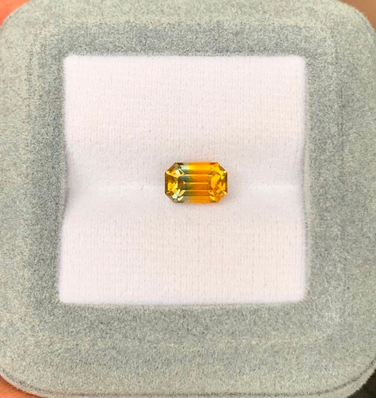 Saphir Bicolore Rectangle de 2,03ct — Sri Lanka, Chauffé